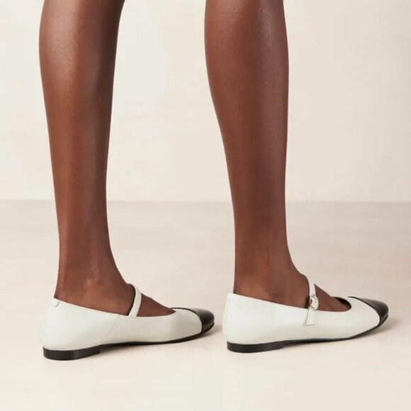 ALOHAS Musa Leather Mary Jane Ballet Flat EU 38 7.5 Bicolor Black Cream NEW $180 - Picture 4 of 16